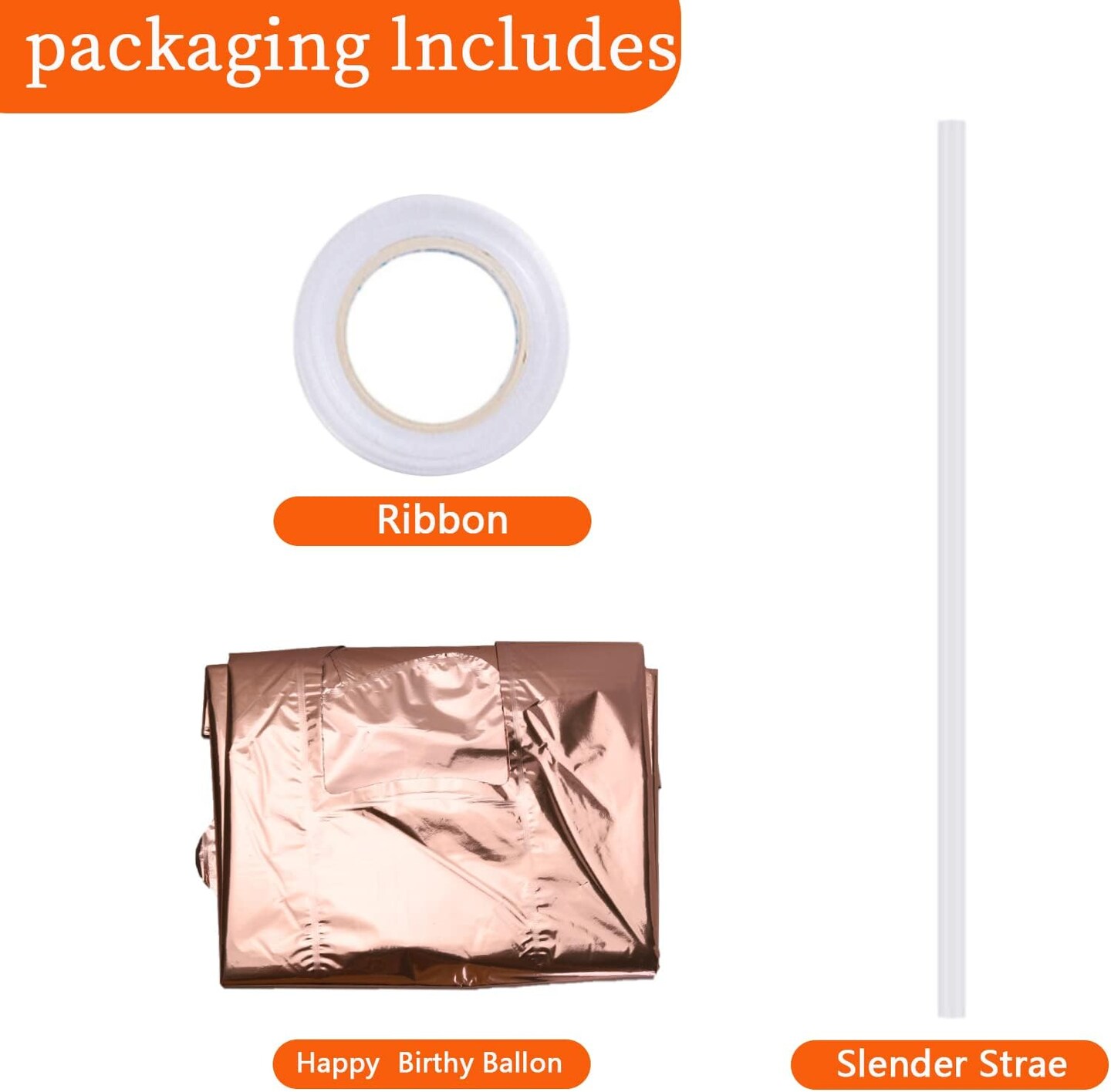 Happy Birthday Balloons Banner, 16 Inch Mylar Foil Letters Sign Inflatable Reusable Air Balloons for Girls Kids Birthday Party Supplies Baby Shower Decor (Rose Gold)