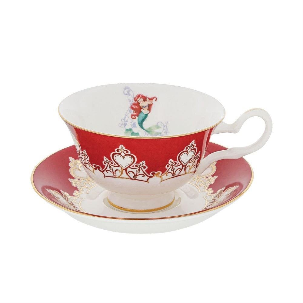 Disney English Ladies: Tiara Gold Ariel Decorative Cup & Saucer