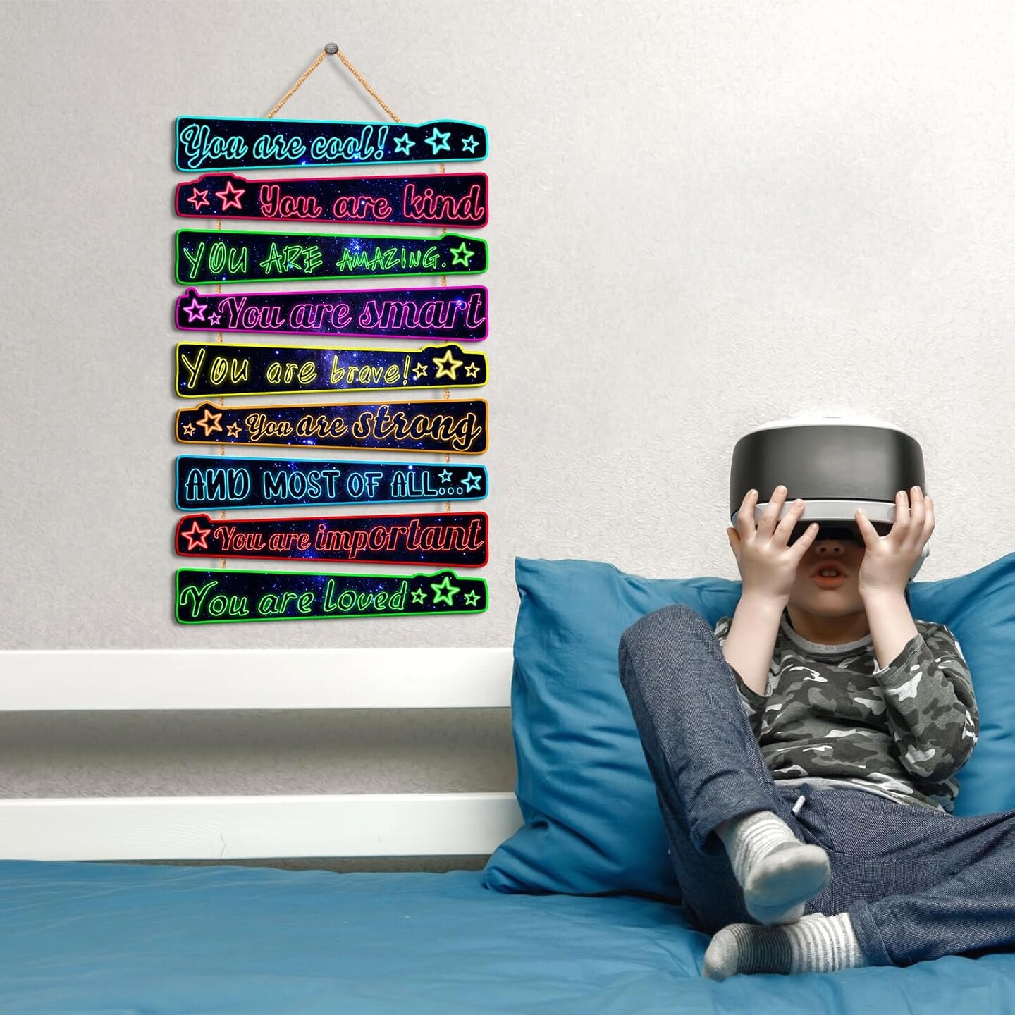 Gaming Wall Decor Game Room Wood Art Sign for Boys Room Decoration You Are Quotes Sign Neon Inspirational Wall Sign Gamer Hanging Plaque for Kids Gift Bedroom Playroom Teen Boy Gifts Wall Decor