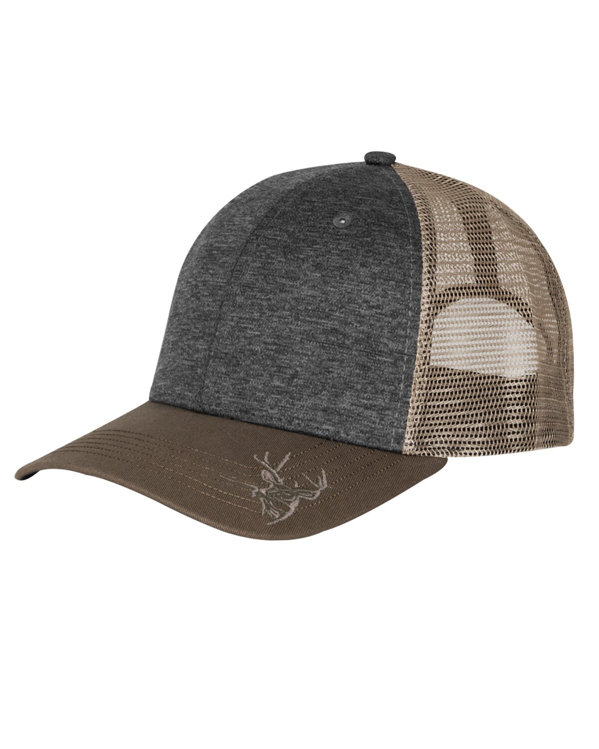 Dri Duck&#xAE; Structured Mid Profile Heather Trucker Hat