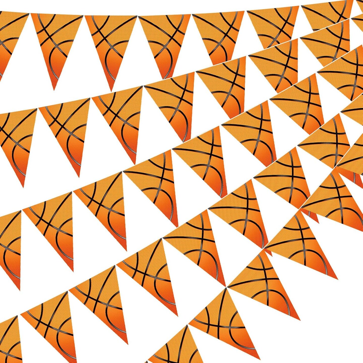 5 Pack Basketball Flags Banner Sports Party Decorations Basketball Championship Pennants Hanging Decor Themed Triangle Flags Sports Game Garland for Birthday Party Supplies