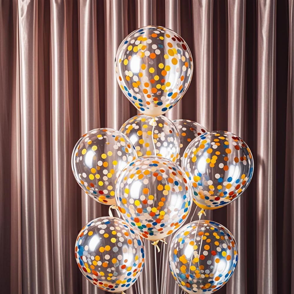 Latex Confetti Balloons, 12 inch, 50 Pcs, for Graduation, Birthday, Wedding, Baby Shower Party Decoration (Colorful confetti balloons)
