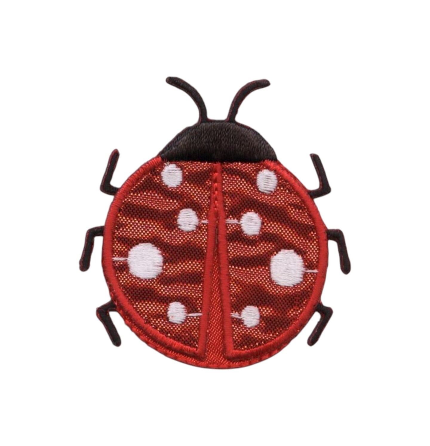 Shimmering Ladybug with 3D Sings, Insects, Bugs, Embroidered, Iron on Patch