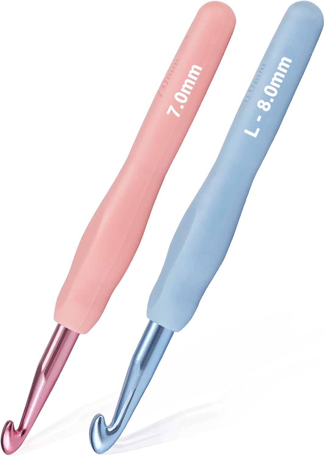 2-Pack Crochet Hooks (7.0mm & 8.0mm) – Super Smooth & Ergonomic Design for Beginners and Advanced Crafters