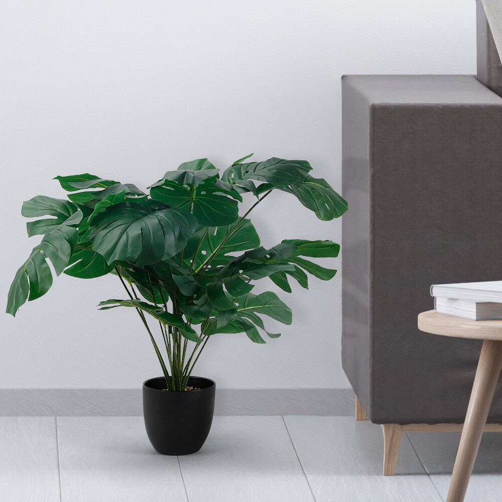 Living Real Looking Artificial Plant in Pot, Faux Plant for Indoor Decor, Green Potted Plant