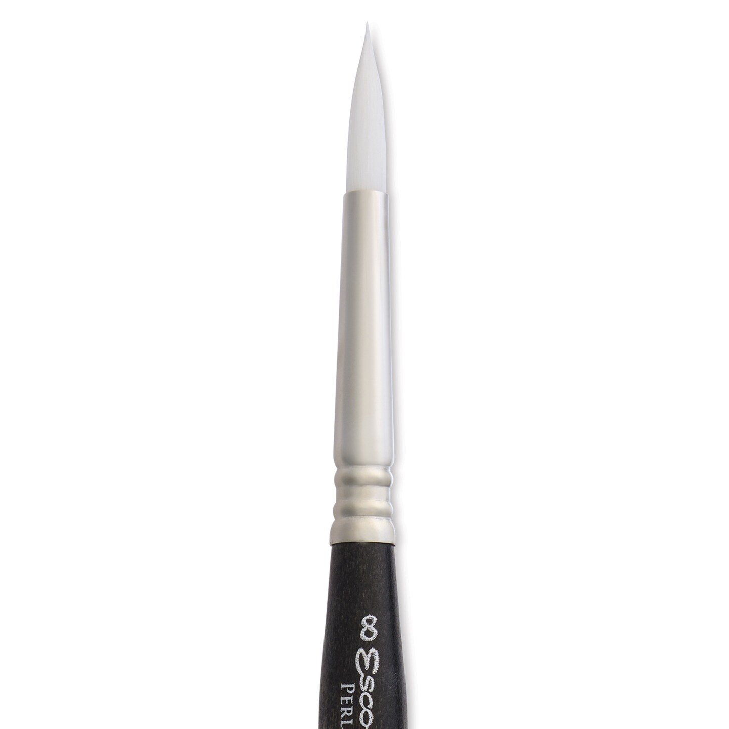 Escoda Perla Toray White Synthetic Travel Brush - Series 1438 Round, Size 8, Short Handle