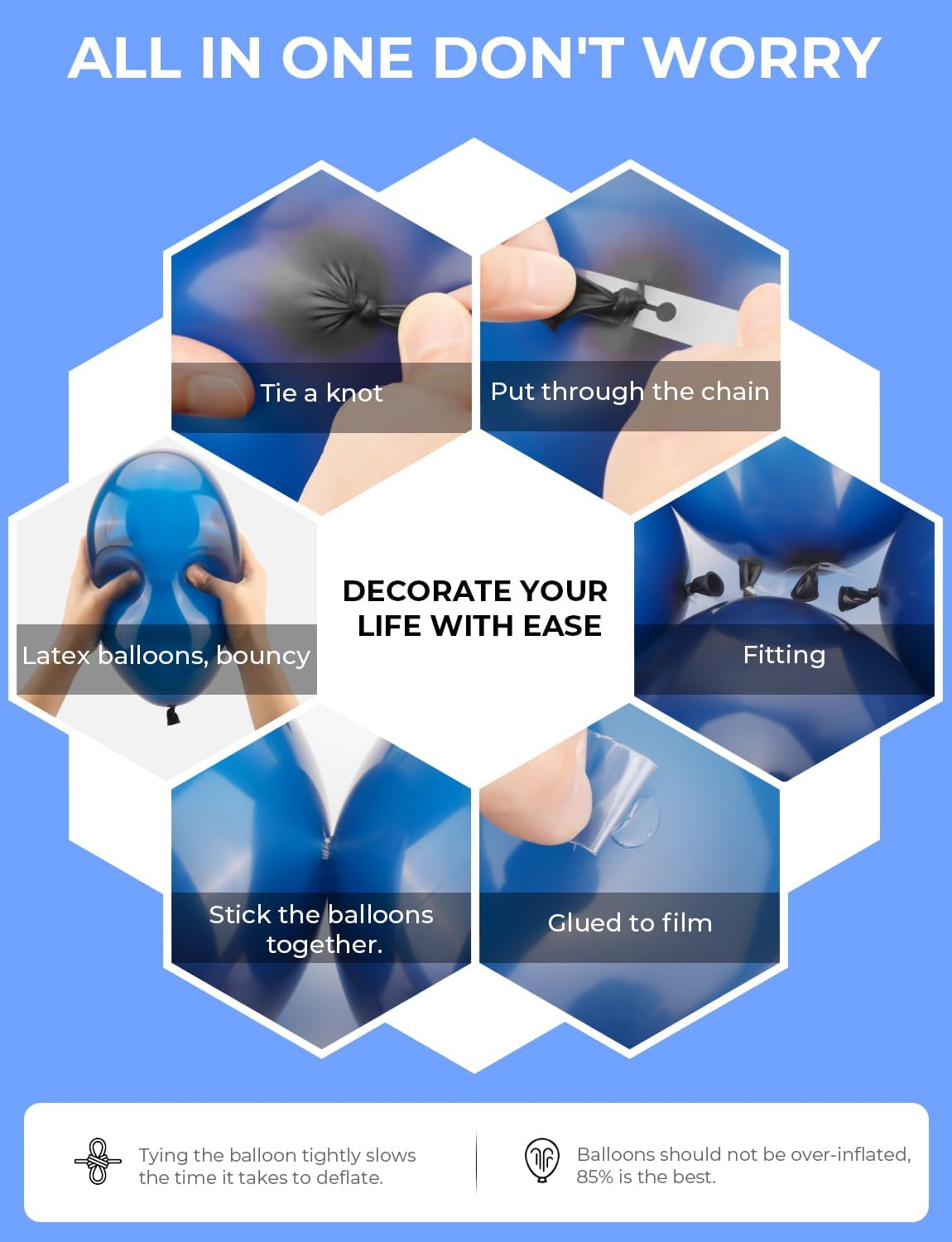 Navy Blue and Silver Balloons Garland Arch Kit,134 Pcs 18/12/10/5 Inch White Navy Blue and Silver Balloons with Confetti Latex Balloons, for Birthday Baby Shower Wedding Graduation Party Decorations