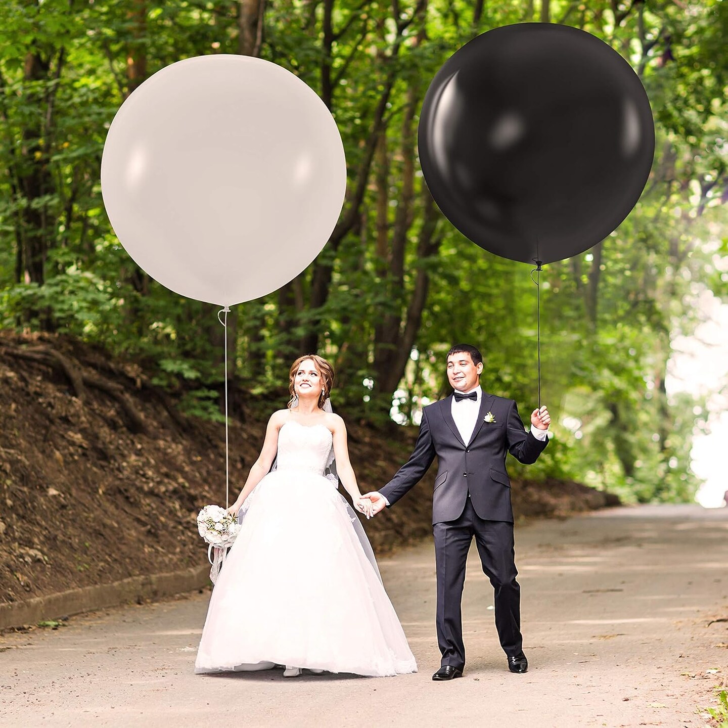 White Giant Balloons - 8 Jumbo 36 Inch for Photo Shoot, Wedding, Baby Shower, Birthday Party and Event Decoration - Strong Latex Big Round - Helium Quality