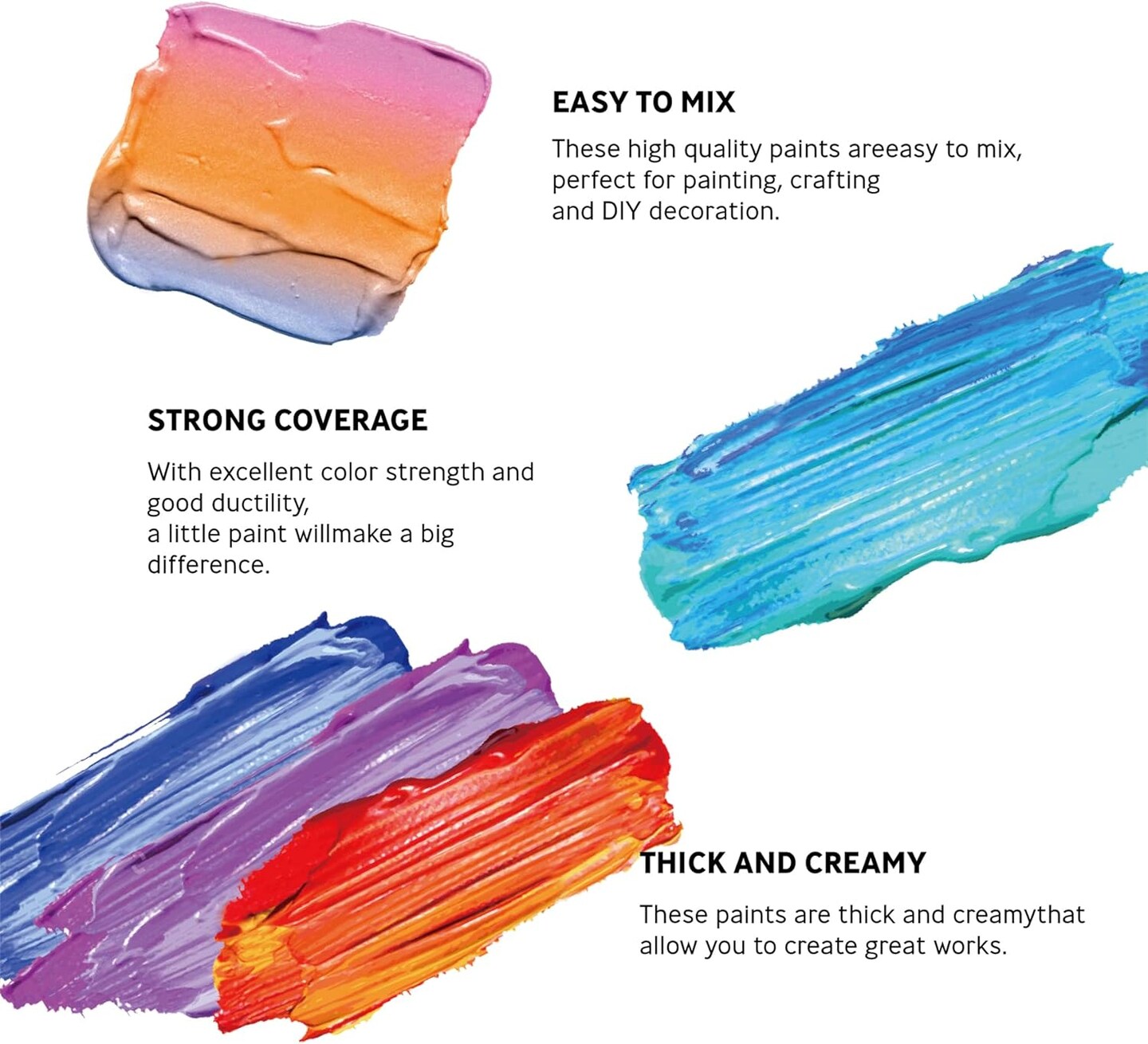 24-Color Acrylic Paint Set – 36ml Tubes, 10 Brushes, Rich Pigment for Canvas, Wood, Fabric, and Crafts.