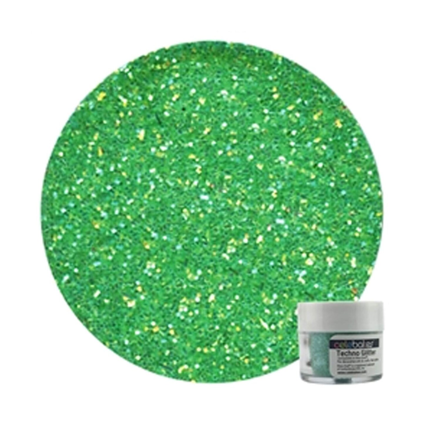 Green Rainbow Techno Glitter Cake Decoration 5 Grams