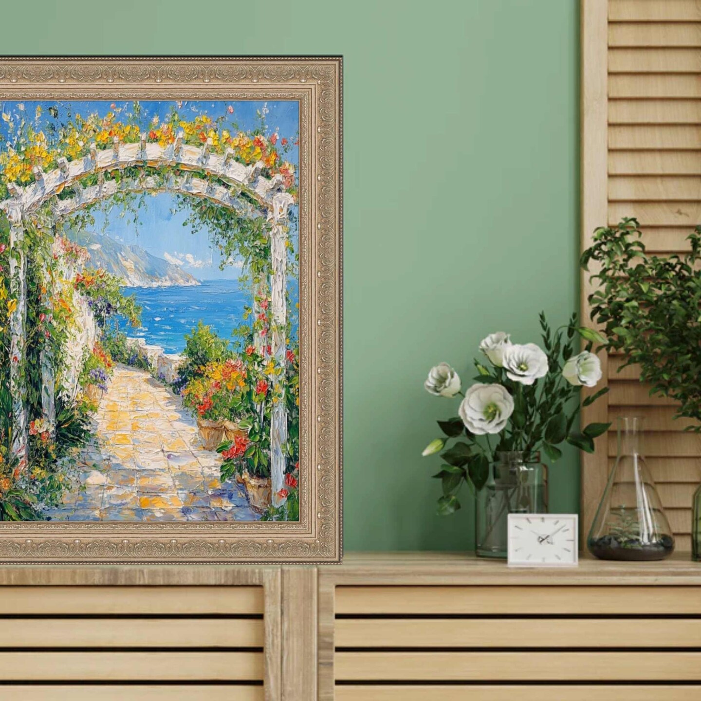 French Silver Leaf Ornate Picture Frame 13x19 frame