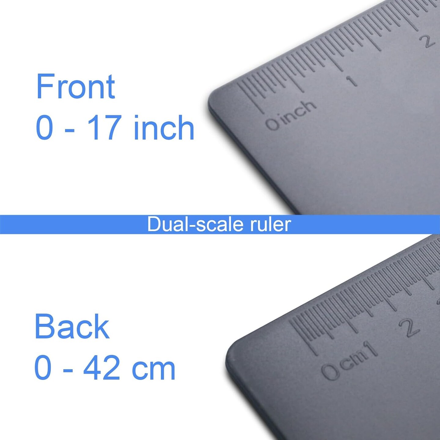 11x17 Clipboard Three Clip with Ruler Extra Large Clipboard Super Hard 11 x 17 Clipping Board Plastic Black Pack of 1