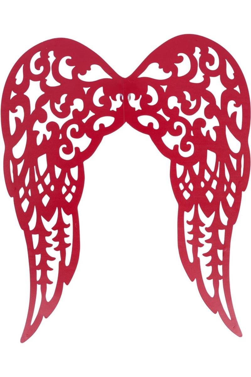 17&#x22; Metal Filigree Angel Wings: Red