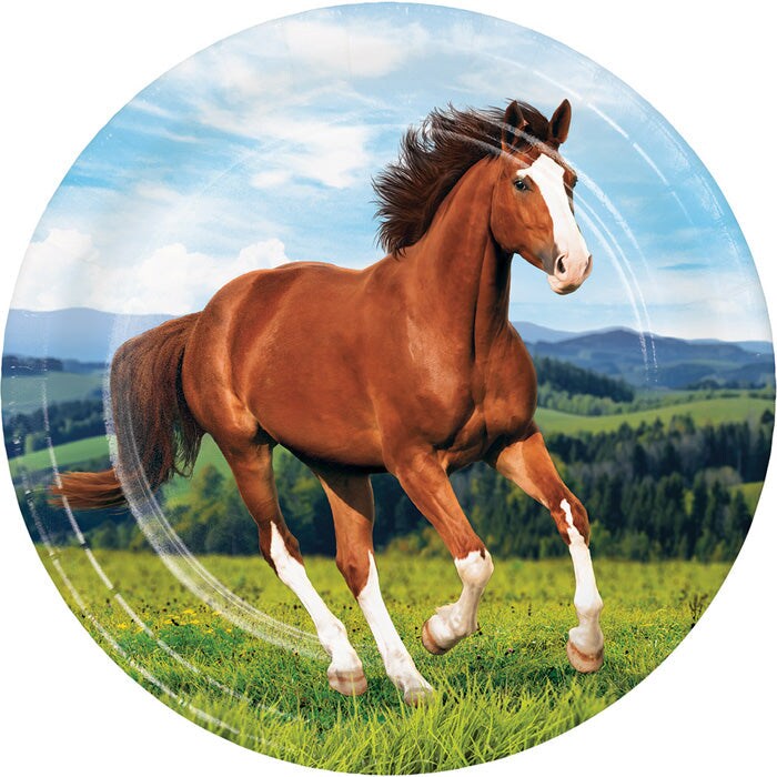 96 pc Bulk Horse and Pony Dinner Plates