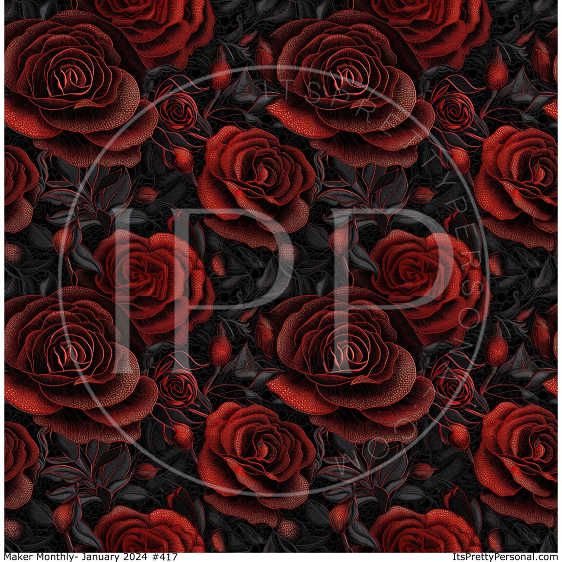 #417 Dark Roses January 2024 Maker Monthly-12x12 Pattern Vinyl