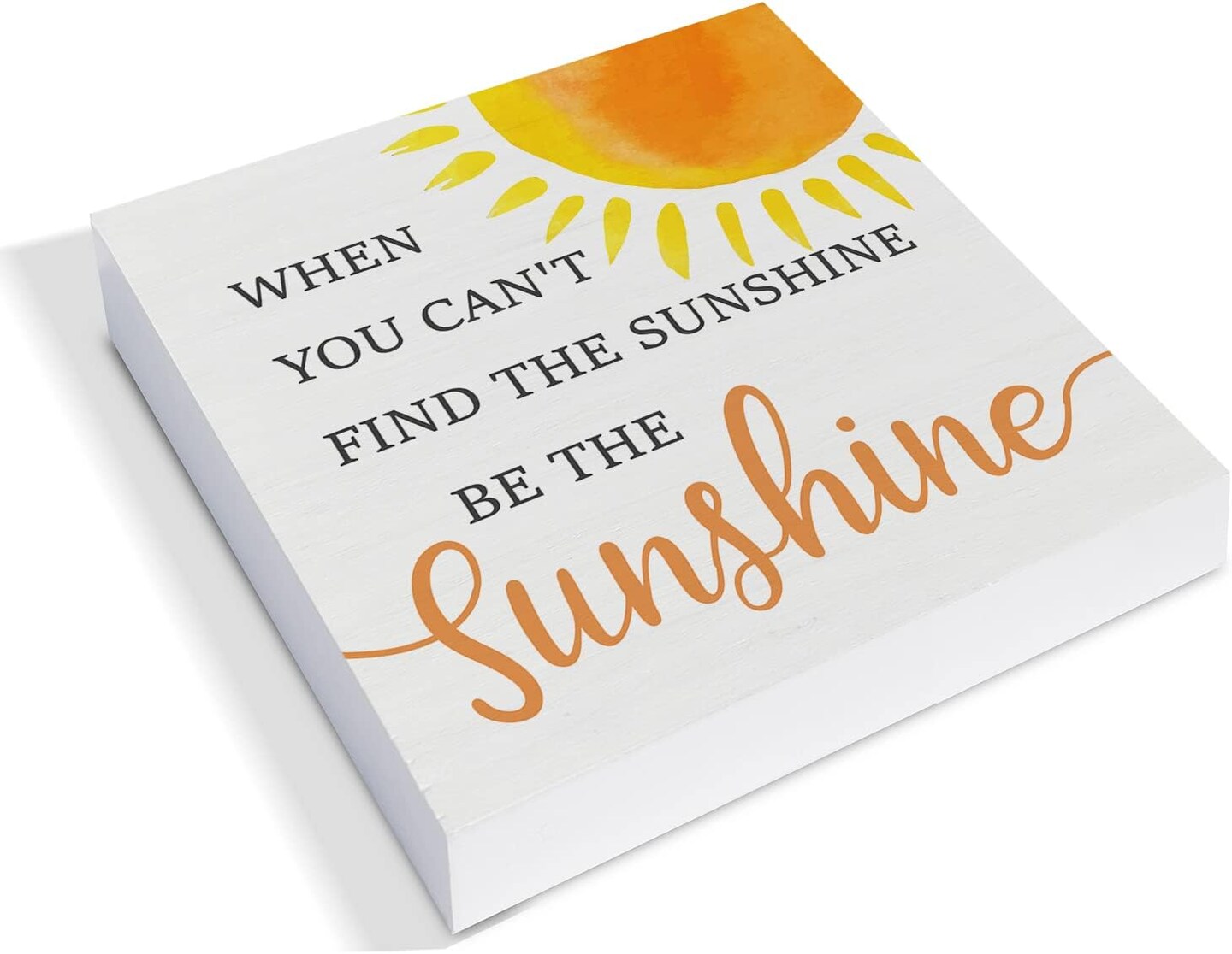 Country Sunshine Summer Tabletop Decor Desk Sign Summer Sunshine Quote Sun Wooden Box Block Sign