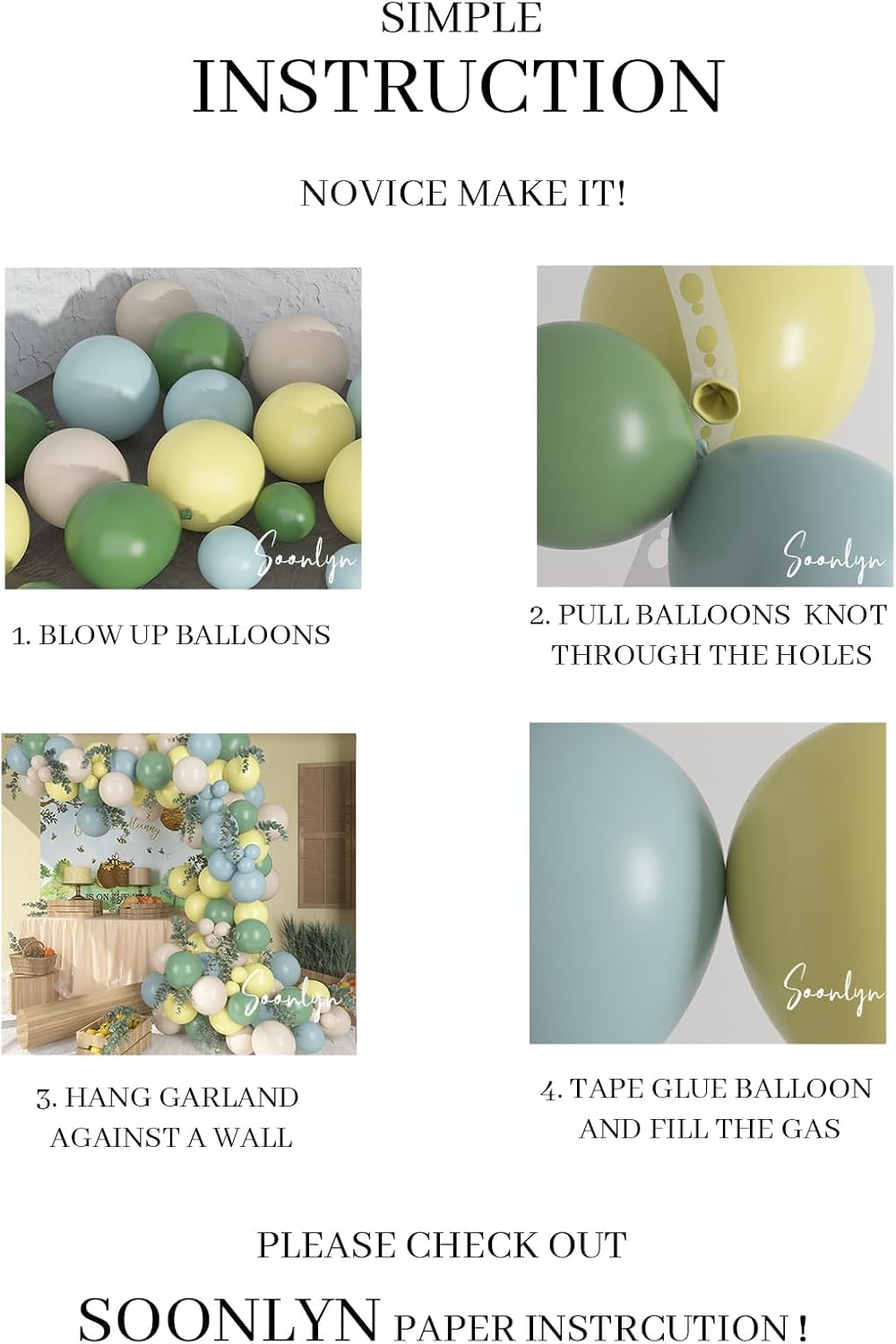 The Baby Shower Decorations, 13Ft Sage Green Balloon Arch Kit 12In Yellow Dusty Blue White Sand Balloons for Birthday Party Decorations