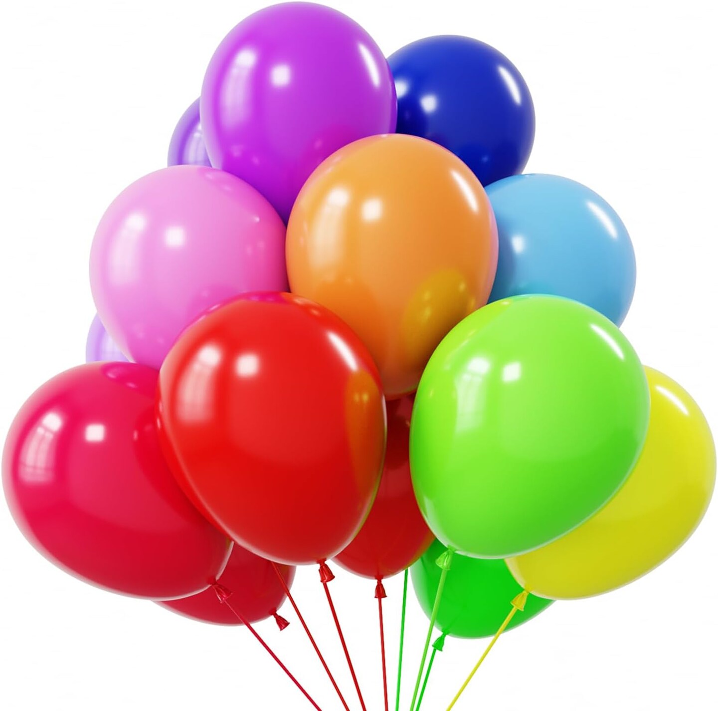 Rainbow Balloons Latex Party Balloons - 50 Pack 12 inch Helium Assorted Bright Balloons for Wedding Baby Shower Birthday Party Decorations