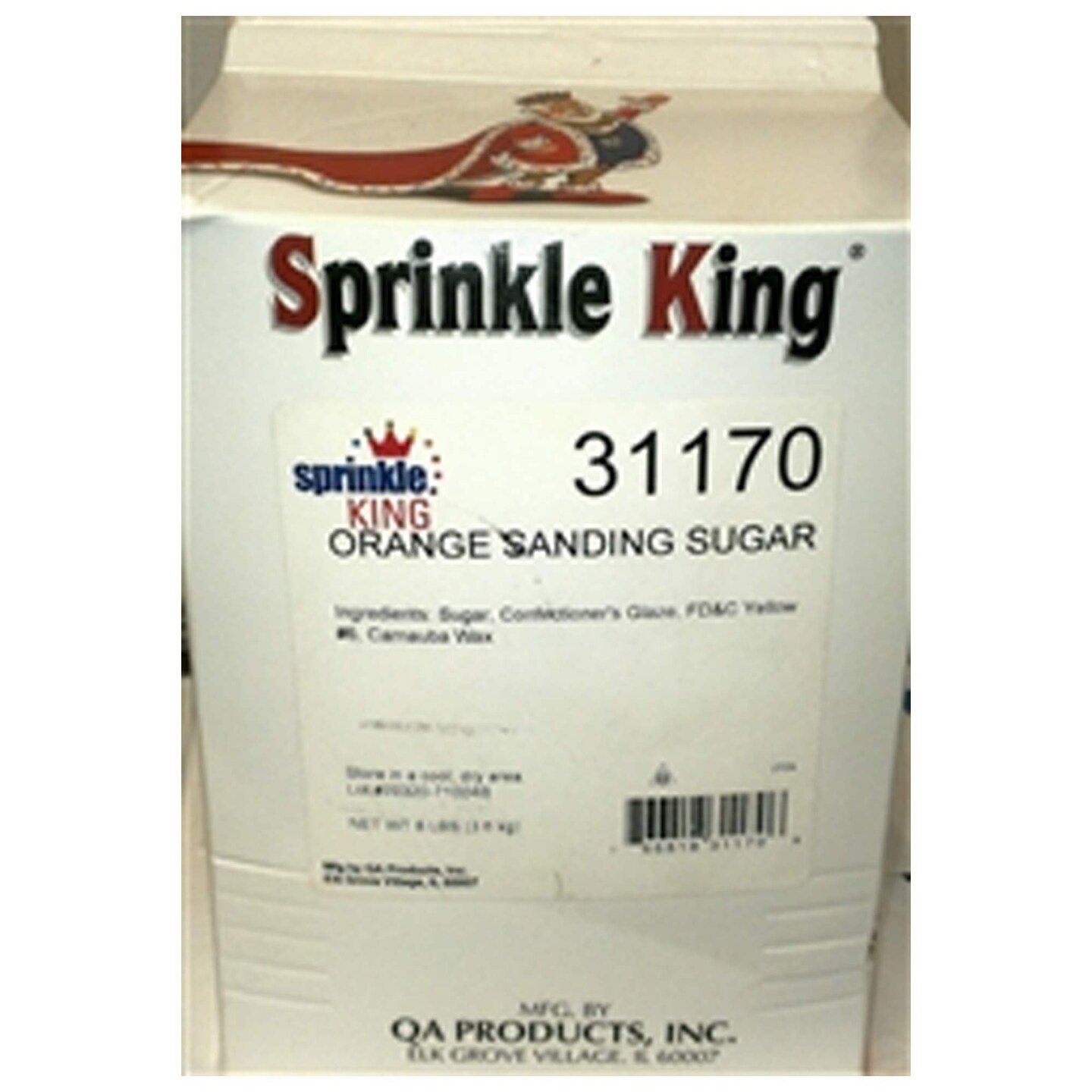 Sprinkle King Orange Sanding Sugar 8 Pound Carton