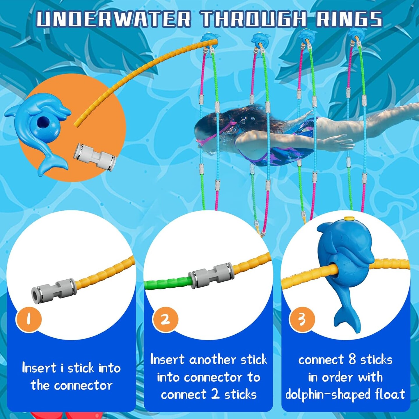 Summer Pool Toys, Fun Swimming Pool Toys for Kids Diving Practice, Floating Toys, Swim Thru Rings