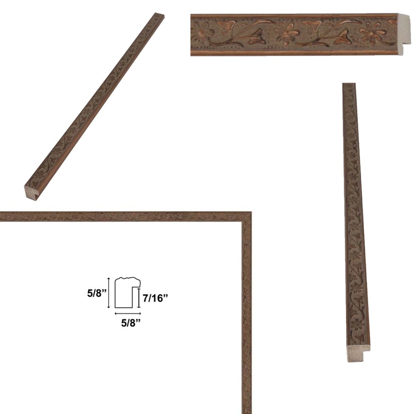 Slim Silver Pewter Leaf Floral Star Picture Frame 32x48 frame