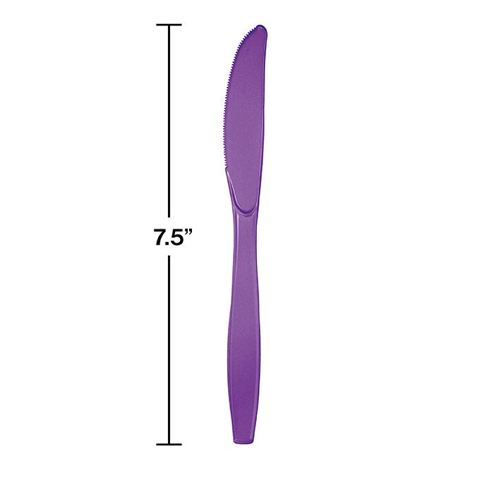 288 pc Bulk Amethyst Purple Plastic Knives
