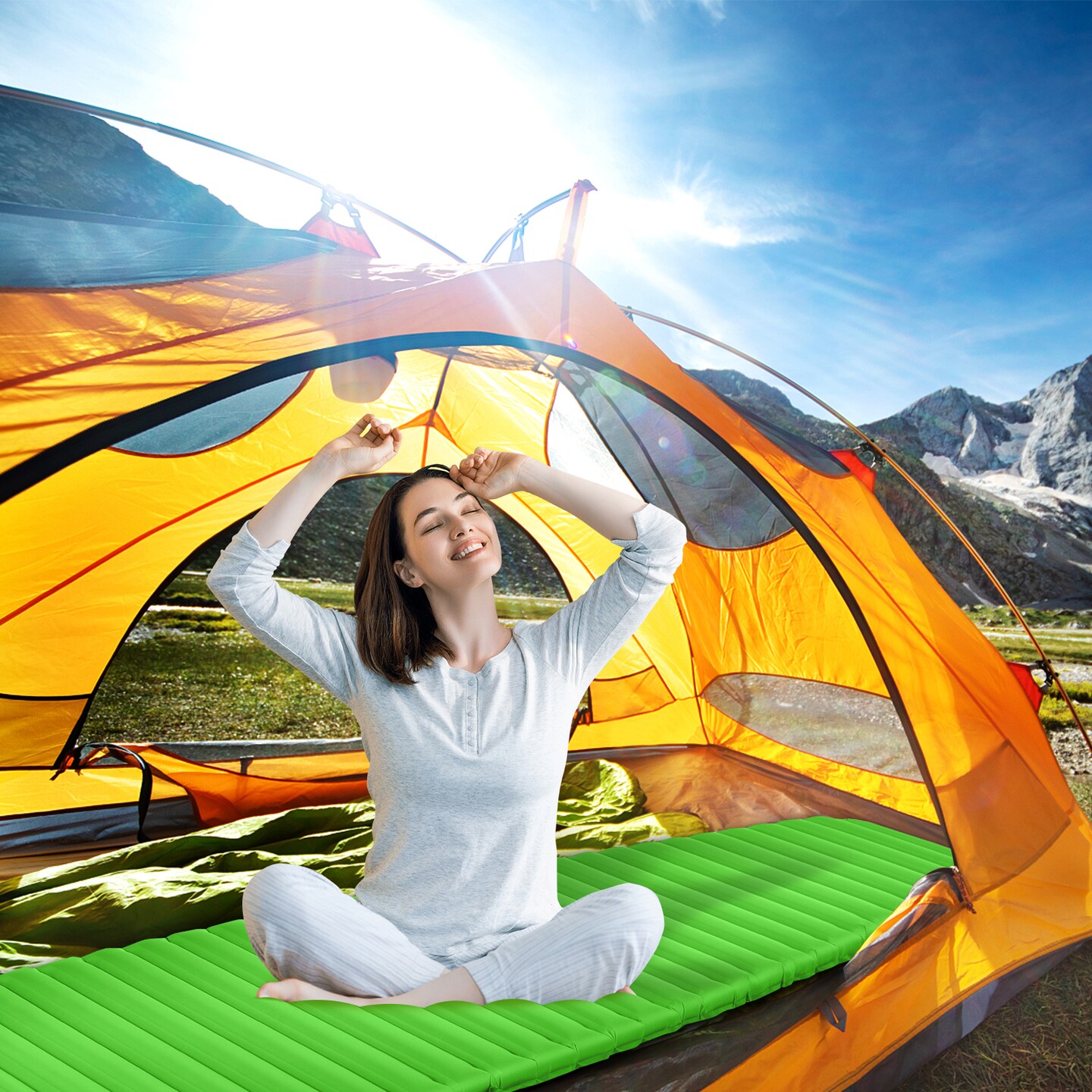 Inflatable Camping Sleeping Pad, Portable and Comfortable