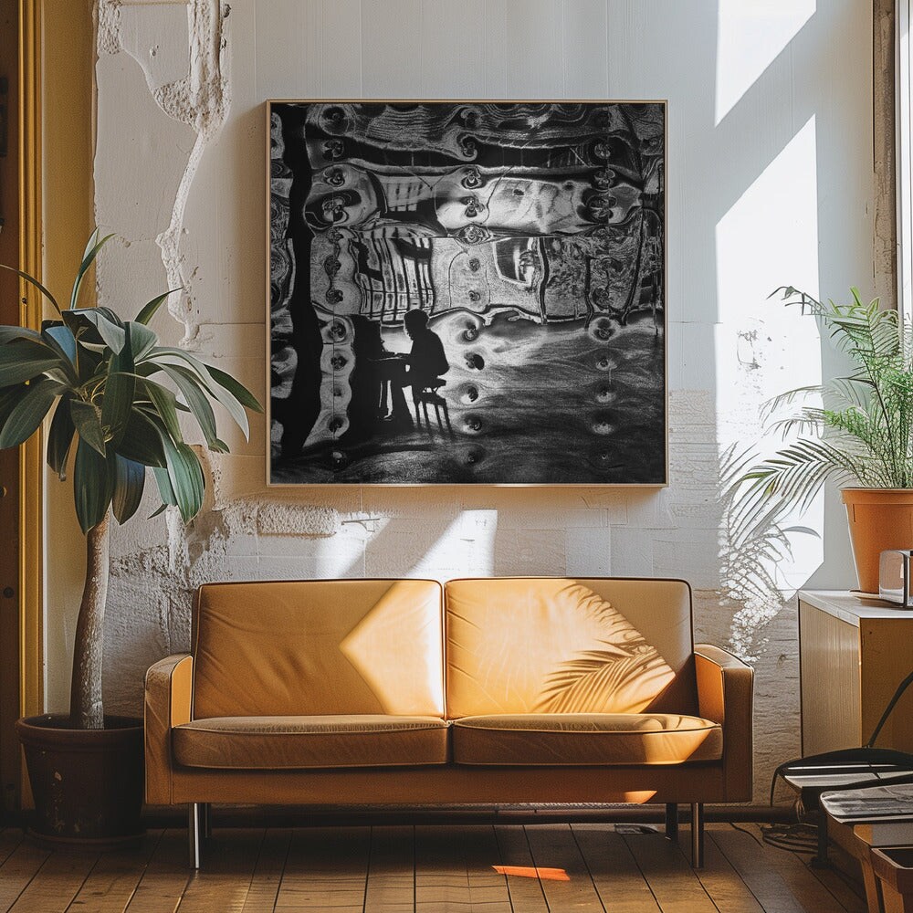 Piano player Square Canvas Art | Modern Home Wall Decor 24x24 Canvas - Corporate Office Art 24x24