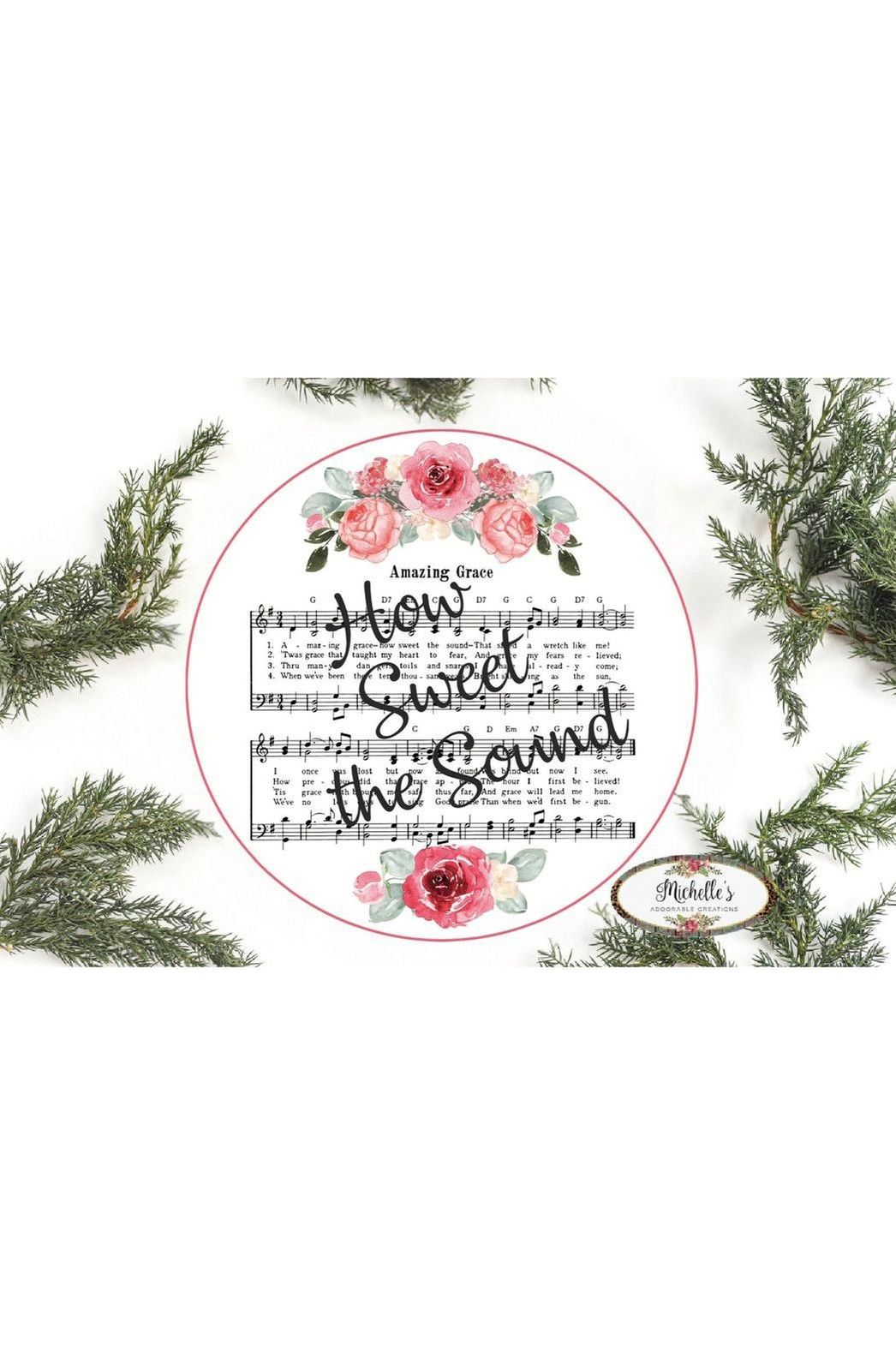 Amazing Grace Roses on White Sign
