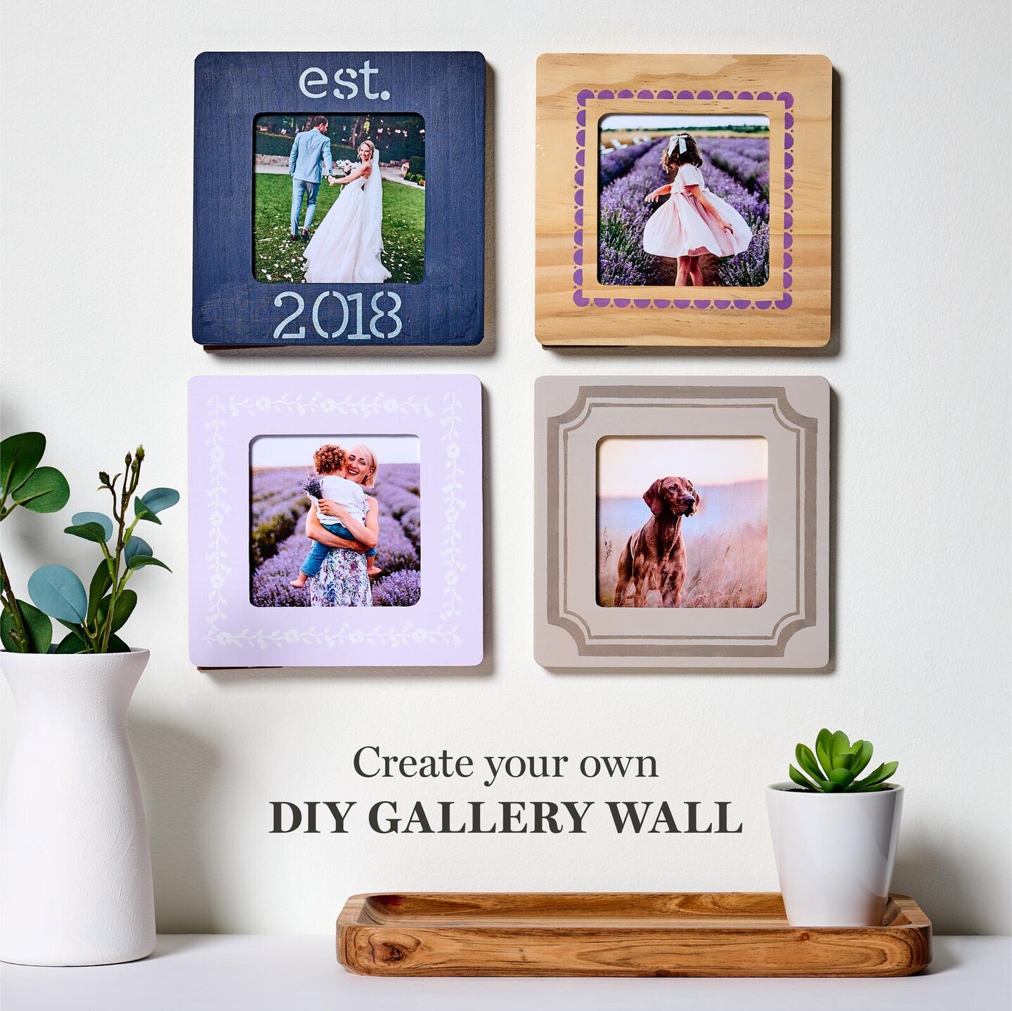 Martha Stewart&#x2122; 4&#x22; x 4&#x22; Hardwood Square Frames - 6 pc. - 68706