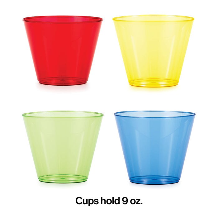 144 pc Bulk 9 oz Assorted Colors Plastic Tumblers