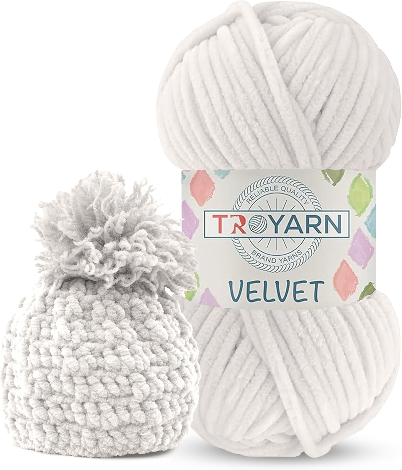 Chenille Velvet Yarn - 100g (132 Yards) Fluffy Plush Yarn for Crocheting Amigurumi &#x26; Baby Blankets, Size 6