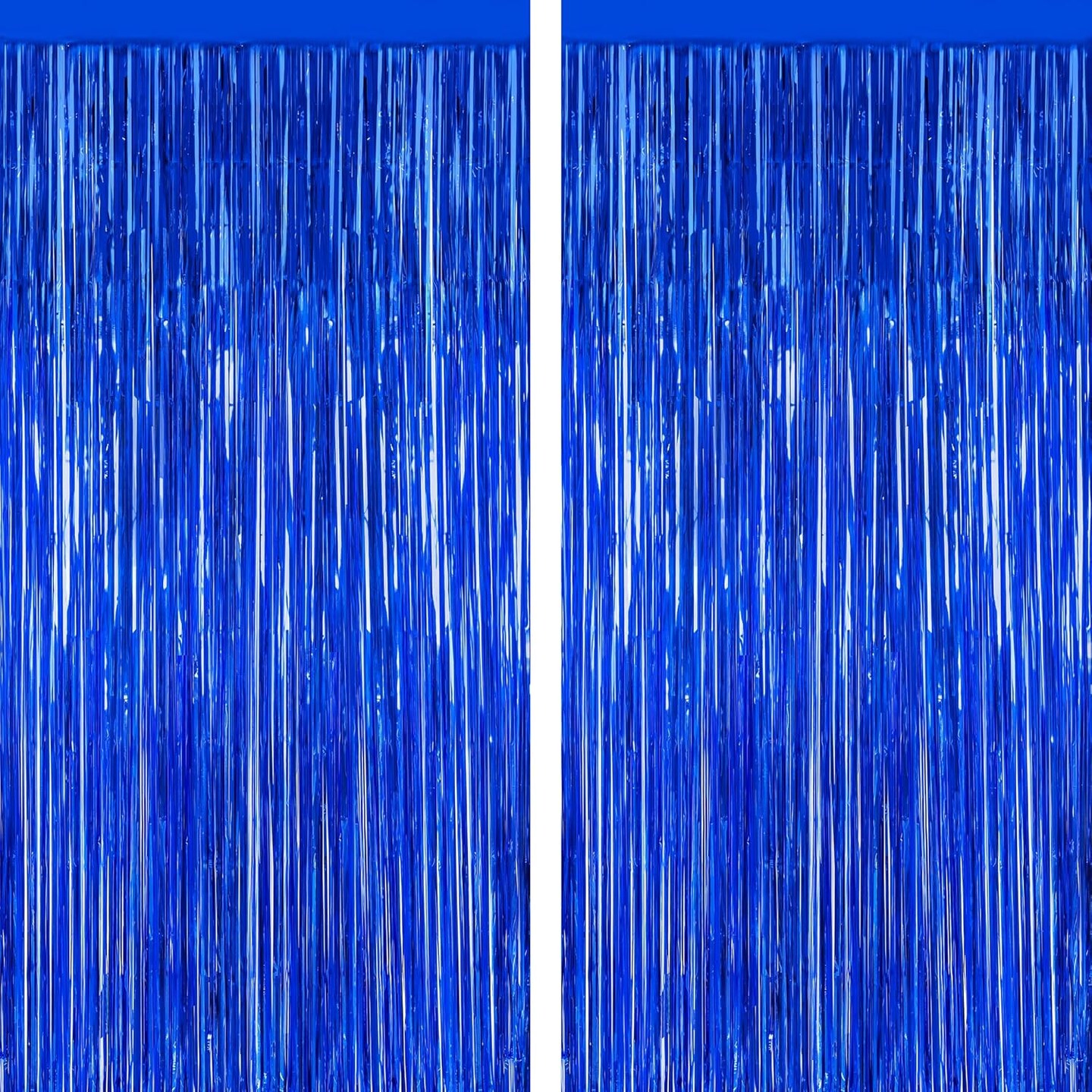 2-Pack Tinsel Backdrops – 3.28 × 7.05 ft Dark Blue Metallic Fringe Curtains, Perfect for Passover, Navy Blue Party Decorations, Photo Booths, and Festive Event Streamers