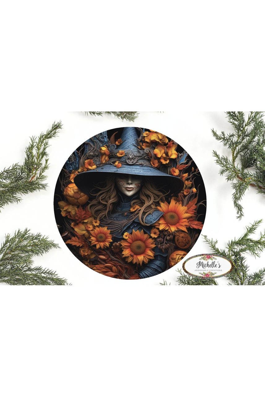 Halloween 2D Witch Sunflowers Sign
