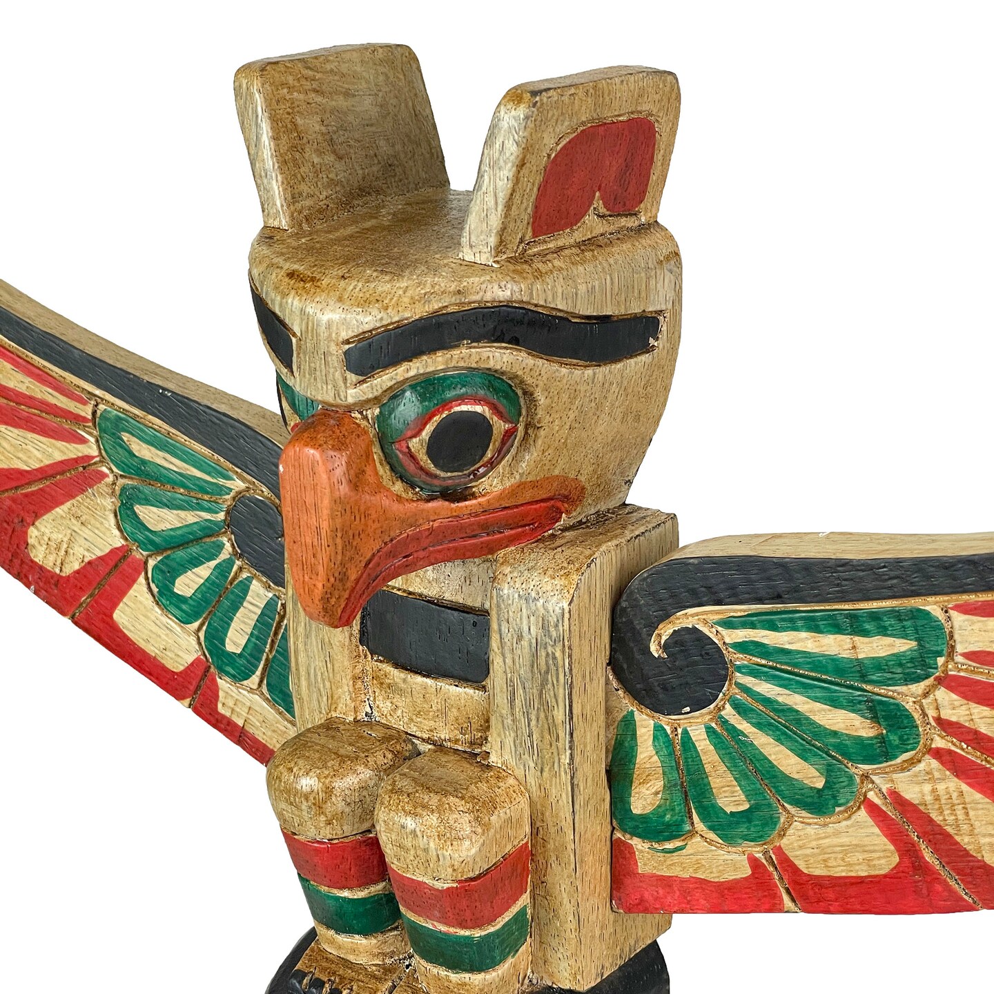 Northwest Coast Style Wooden Totem Pole Sculpture
