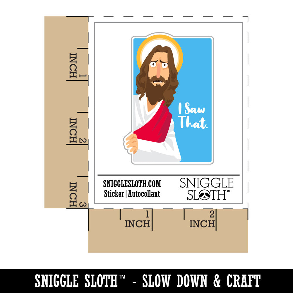 Water Bottle Sticker Set I Saw That Disappointed Jesus Funny Cute Waterproof Vinyl Stickers Pack Decal, Skateboard, Laptop, Car, Window, Bumper - 5 Pack