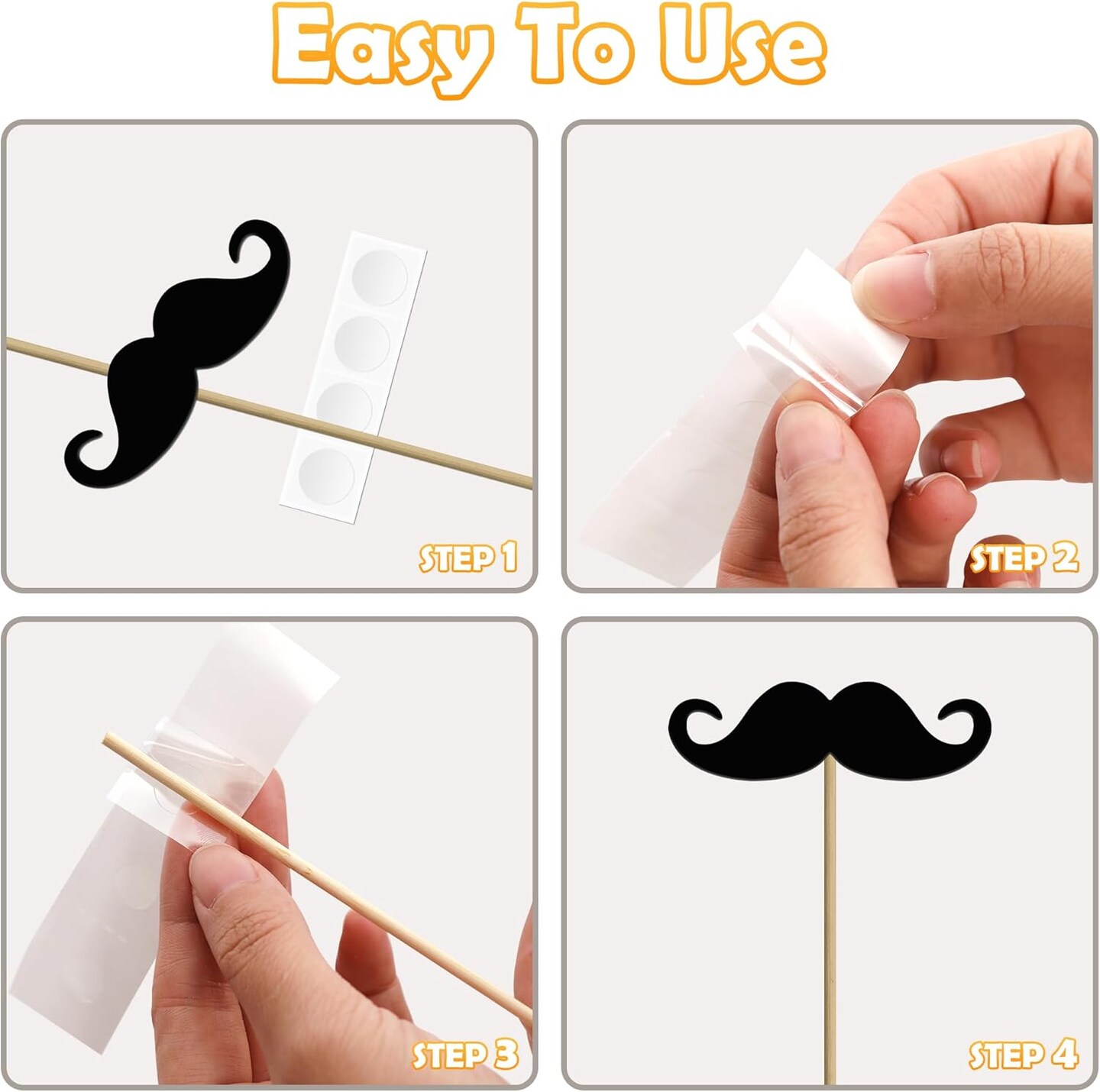 Photo Booth Props, 24PCS Photobooth Props, Funny Photo Props Party Props Accessories for Adults and Kids, Photo Booth Props for Wedding Birthday Christmas New Year&#x2018;s Eve(Black+Gold)