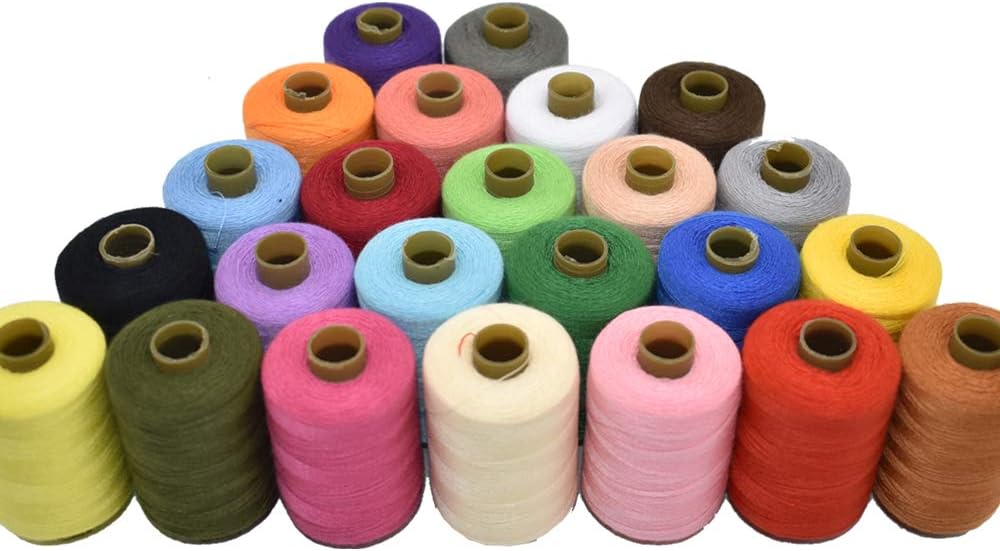 Sewing Thread 24 Colors Sewing Industrial Purpose for Machine and Hand Stitching 1000 Yards Polyester