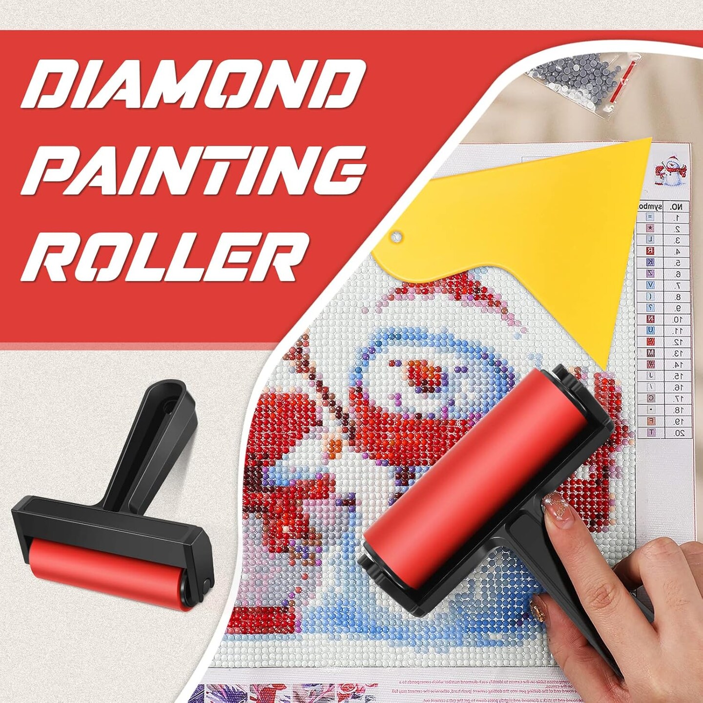 3 Pack 5D Diamond Art Accessories Kit - Diamond Painting Roller, Fix Tool, Paint Brush Applicator for Adults Art Pressing and Repair