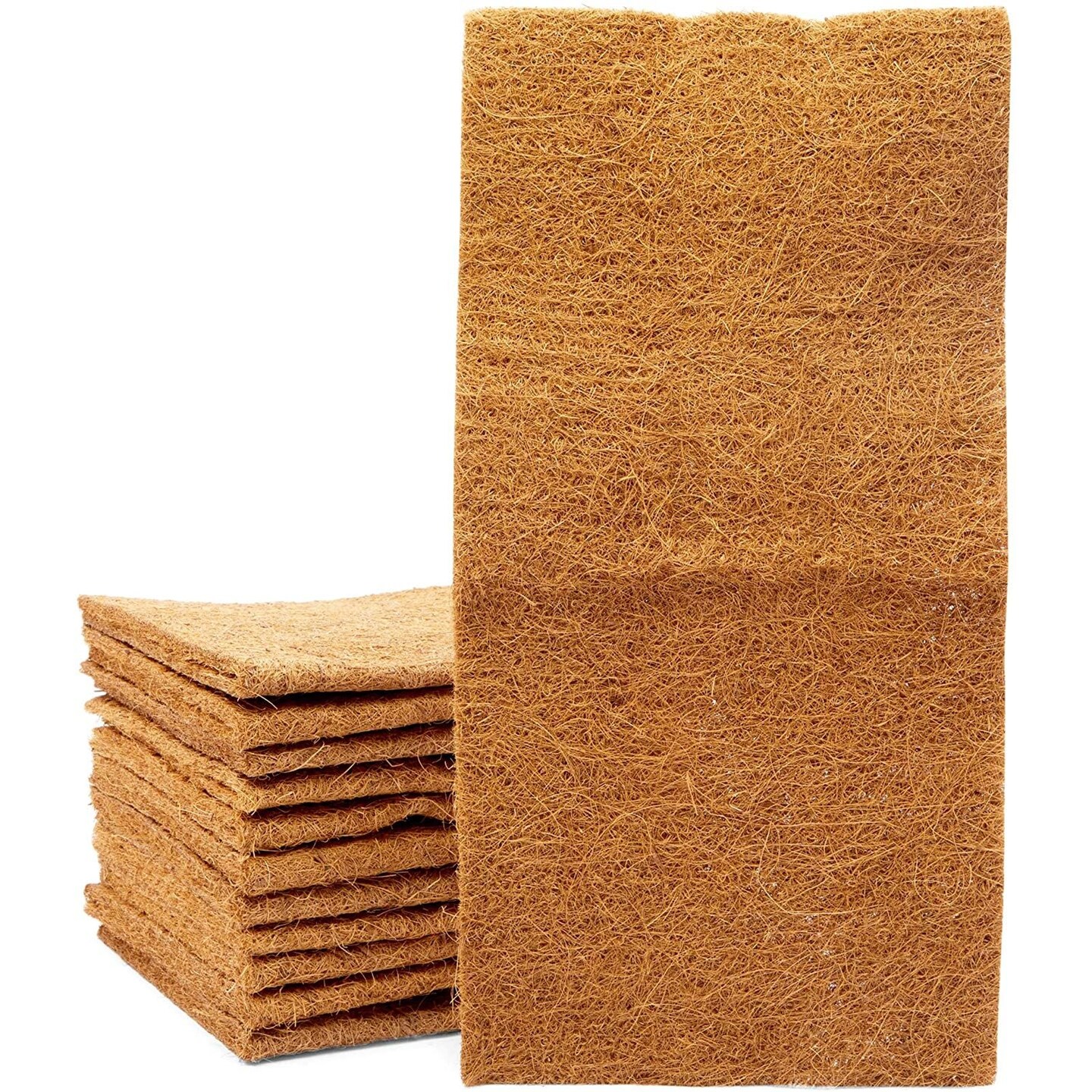 Farmlyn Creek Coco Fiber Substrate Mats for Small Pets, Natural Coir (10 x 20 in, 12 Pack)