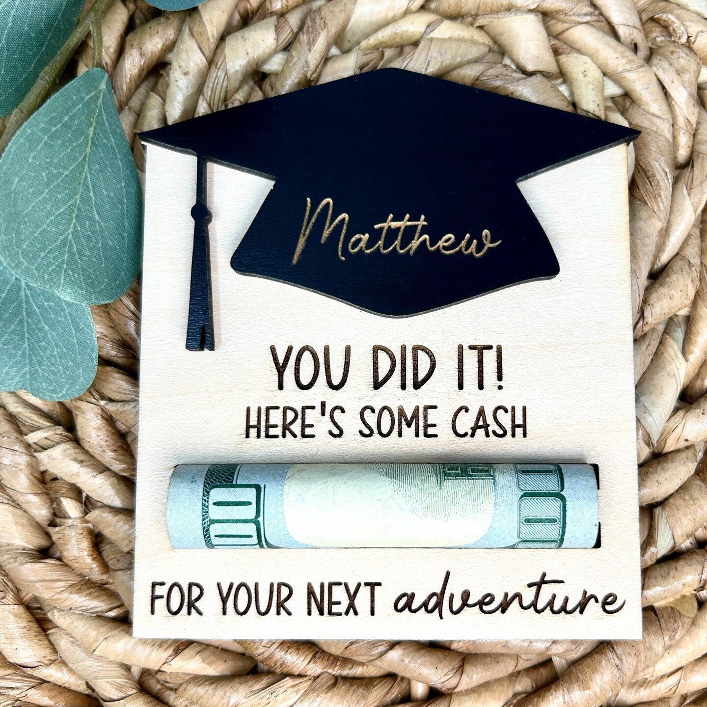 Celebrate your graduate’s accomplishment with a thoughtful and practical gift. This Graduation Money Holder is designed exclusively for cash 457599951634923520