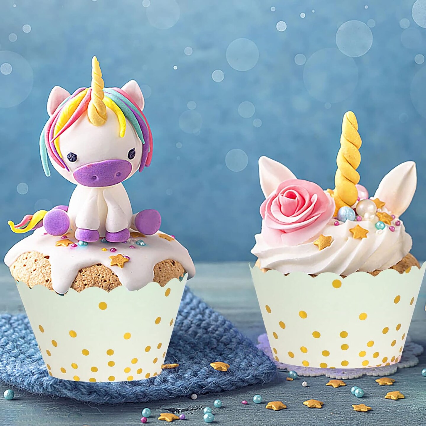 50 Pcs Colorful Greaseproof Paper Baking Cups Large 5 Oz Cupcake Paper Liners Disposable Muffin Cases Cupcake Holders Containers for Wedding Party Festival Graduation Party (D)
