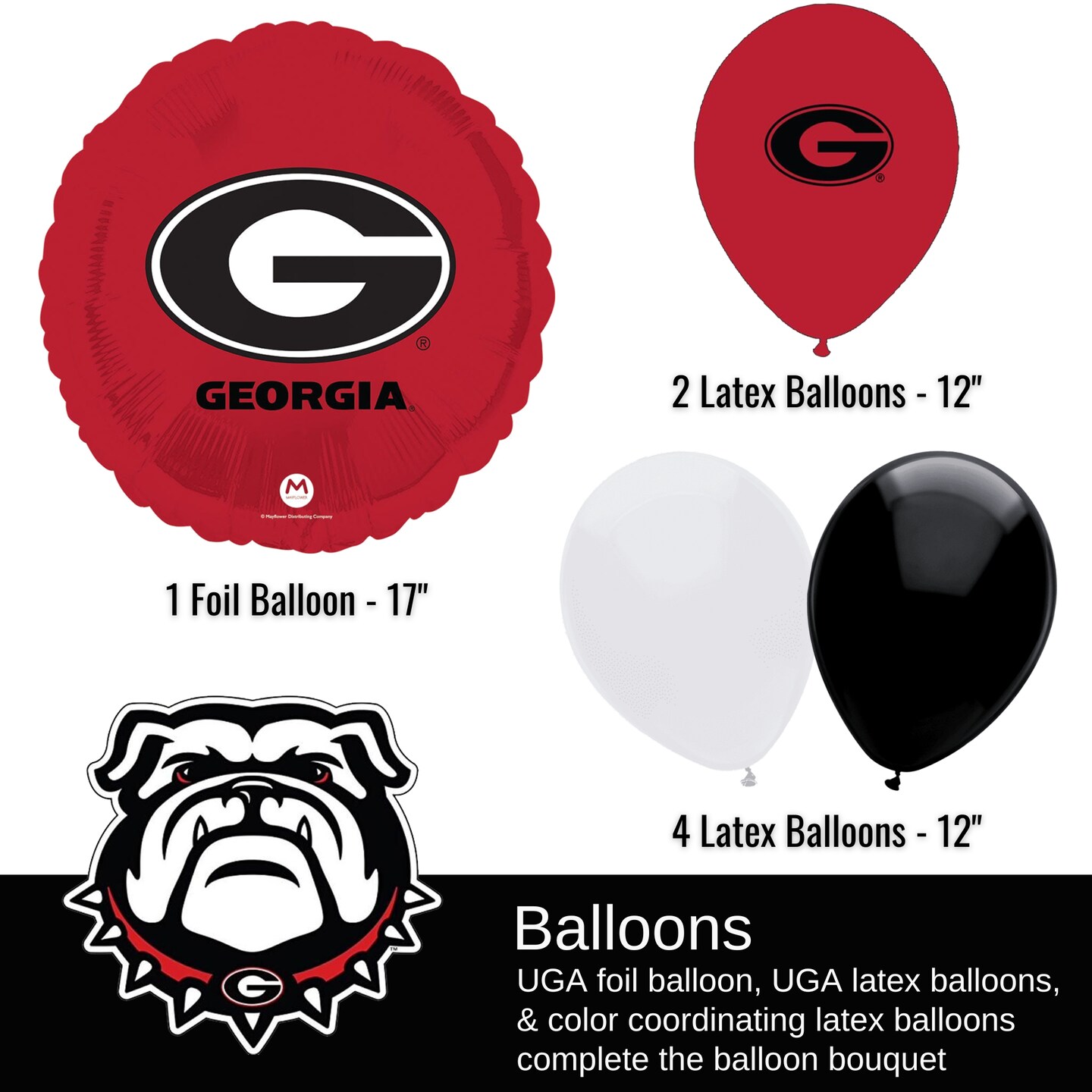 University of Georgia Party Supplies Bundle Tailgate/Graduation Pack for 16 | UGA Plates | UGA Napkins | UGA Cups | UGA Table Cover | UGA Balloons