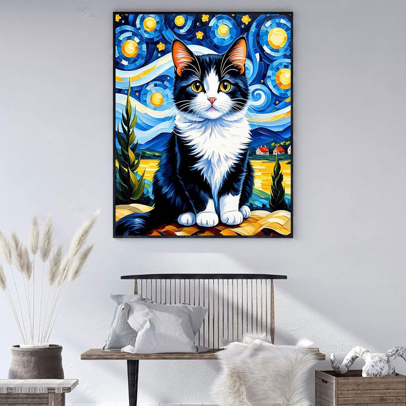 Diamond Art Kits for Adults, Cat 5D Diamond Painting Kits for Beginner DIY Gem Art Full Drill Diamond Dots Crystal Craft Kits