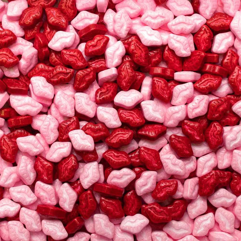 Krazy Sprinkles - Red and Pink Lips (1/2 Cup, 1x Jar) for Cakes, Ice Cream &#x26; Cookies