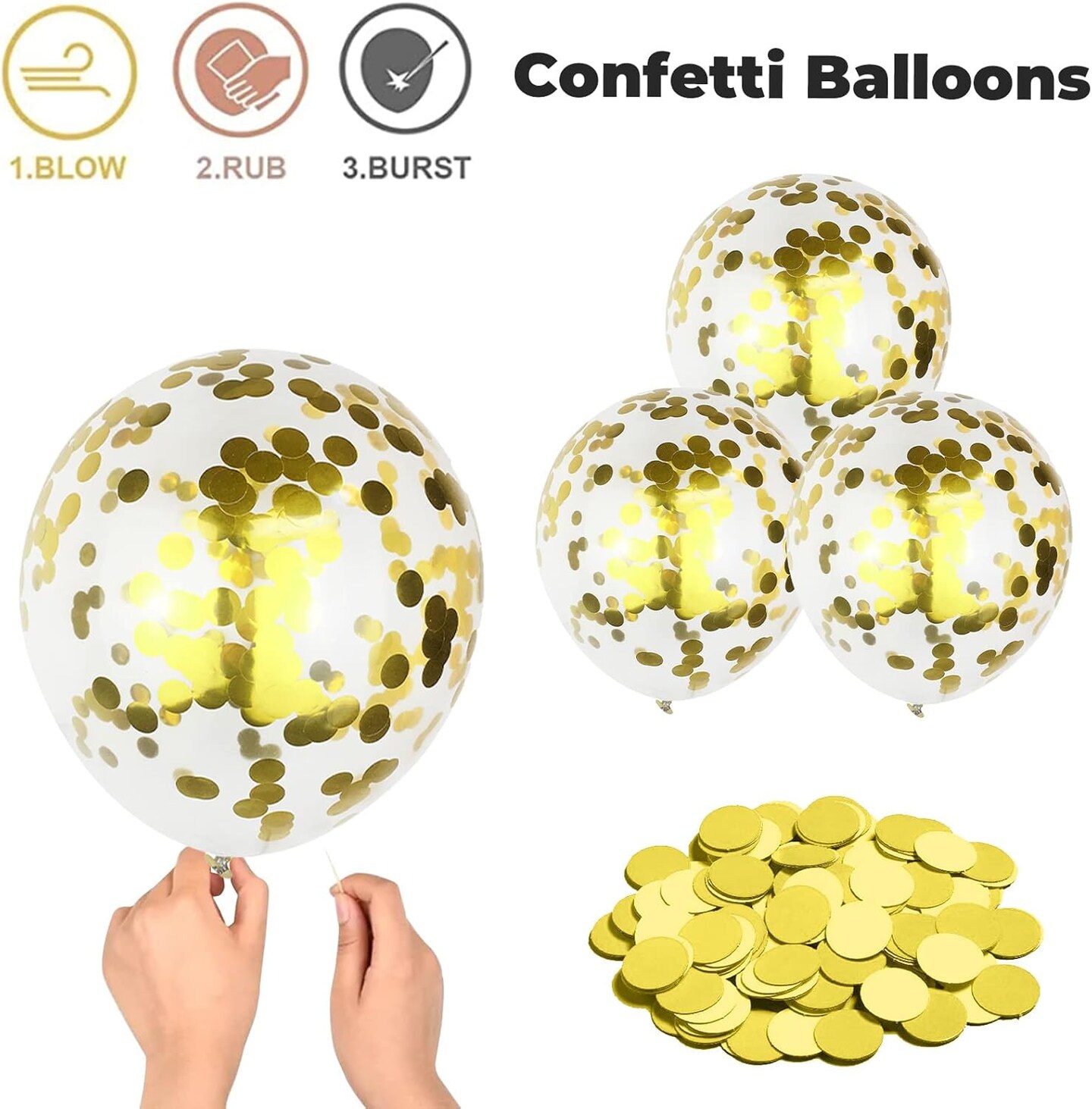 Royal Blue, White & Gold Metallic Balloons 12in Graduation Decorations