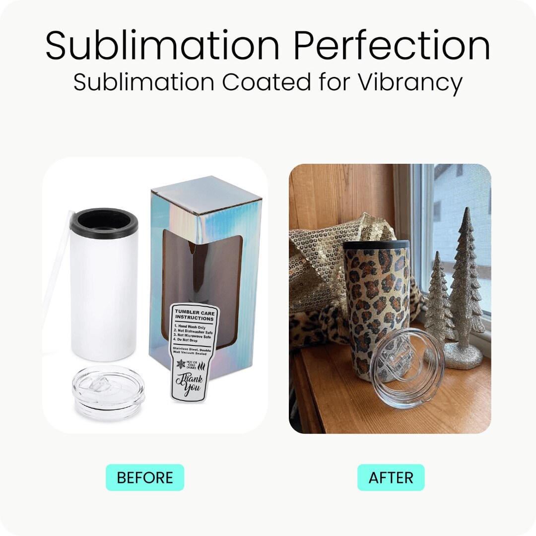 Makerflo 12 oz Slim Duozie Sublimation Blank Tumbler with Lid and Straw - Pack of 1 | Craft-Ready for DIY Gifts &#x26; Personalization (Sublimation, Epoxy, UV DTF, Vinyl, and Laser Engraving)