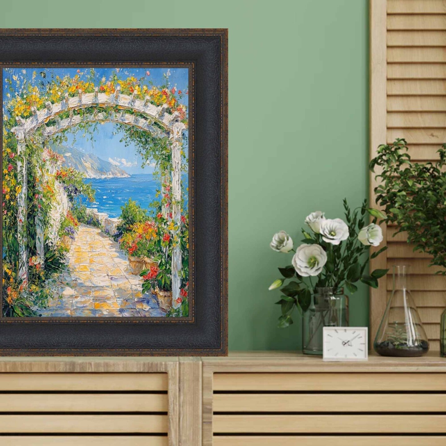 Wide Black Bronze Leather Picture Frame 20x24 frame