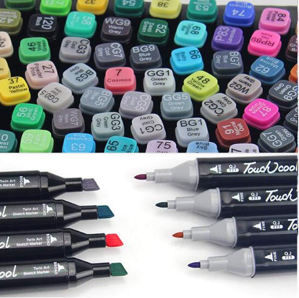 80 Colors Alcohol Based Art Marker Set Dual Tipped Twin Marker Pens with Black Carrying Case