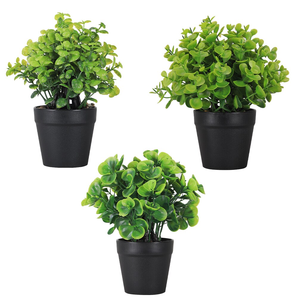 3-Pack Artificial Pothos Plants in Black Pots &#x2013; Realistic Fake Hanging Greenery for Home, Bathroom, Shelf &#x26; Desk Decor, No Maintenance Indoor Faux Plants